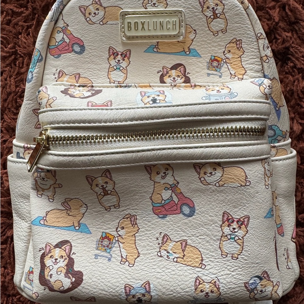 Rare BoxLunch Cream Corgi Mini Backpack